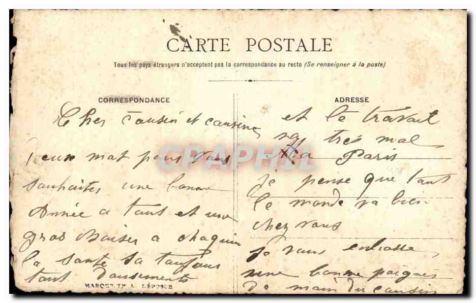 CPA Fantaisie Fleurs Bonne annee (fleurs sechees) — Verso