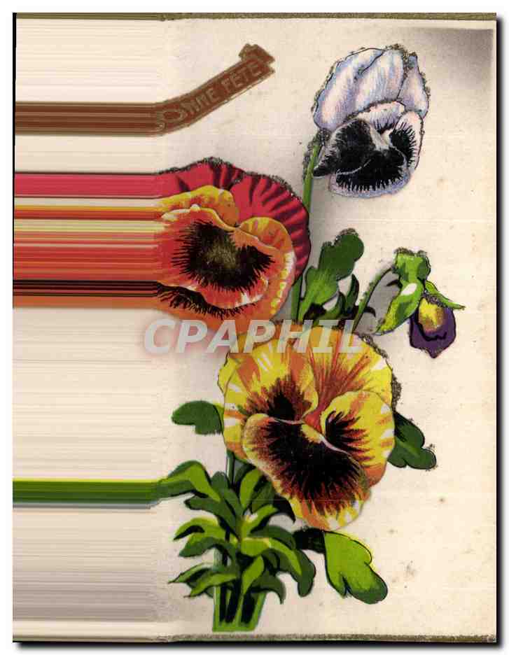CPA Fantaisie Fleurs (en relief)