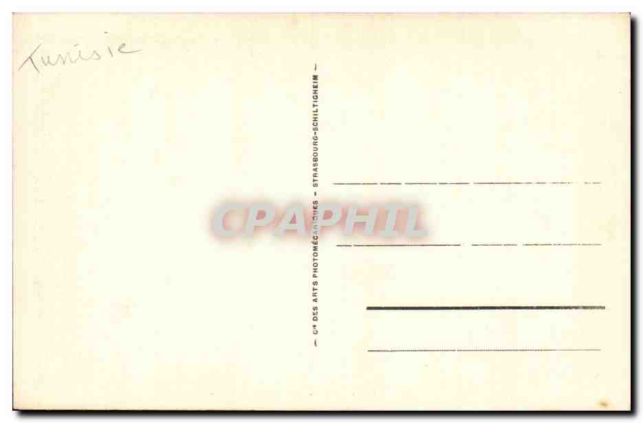CPA Tunisie Gabes Passage de l oued Chameau Ane Donkey Camel — Verso