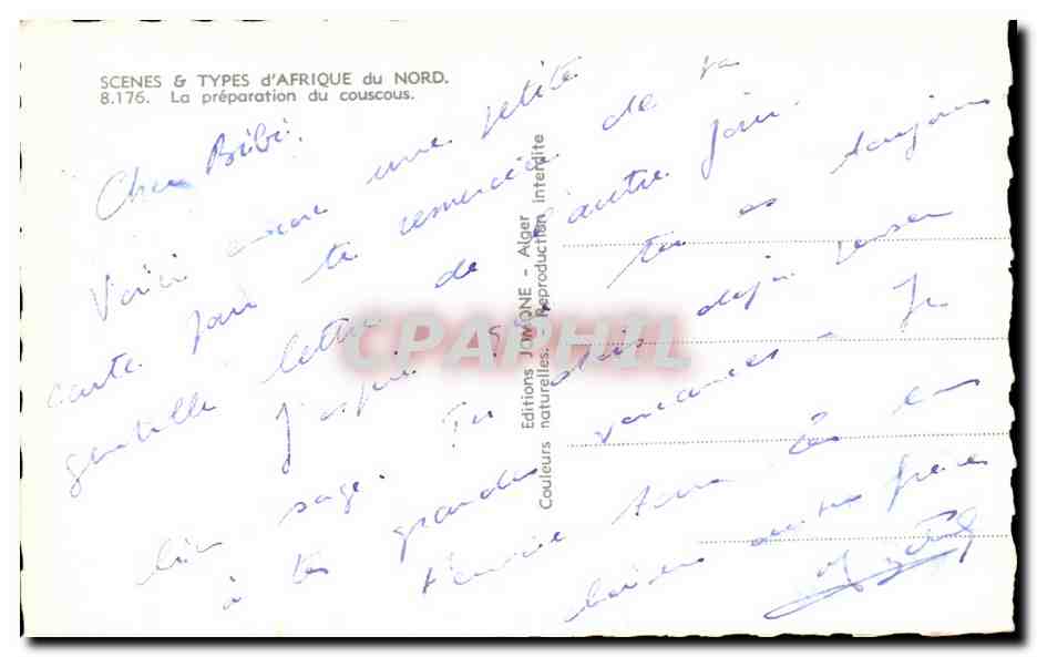 CPA Scenes et types d Afrique du Nord La preparation du couscous — Verso