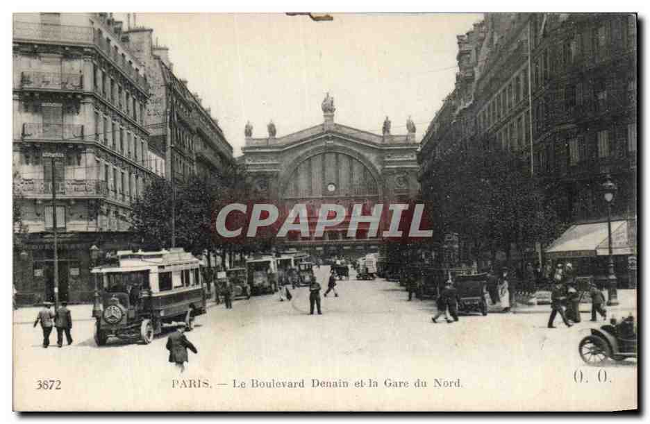 CPA Paris Boulevard Denain et la gare du Nord