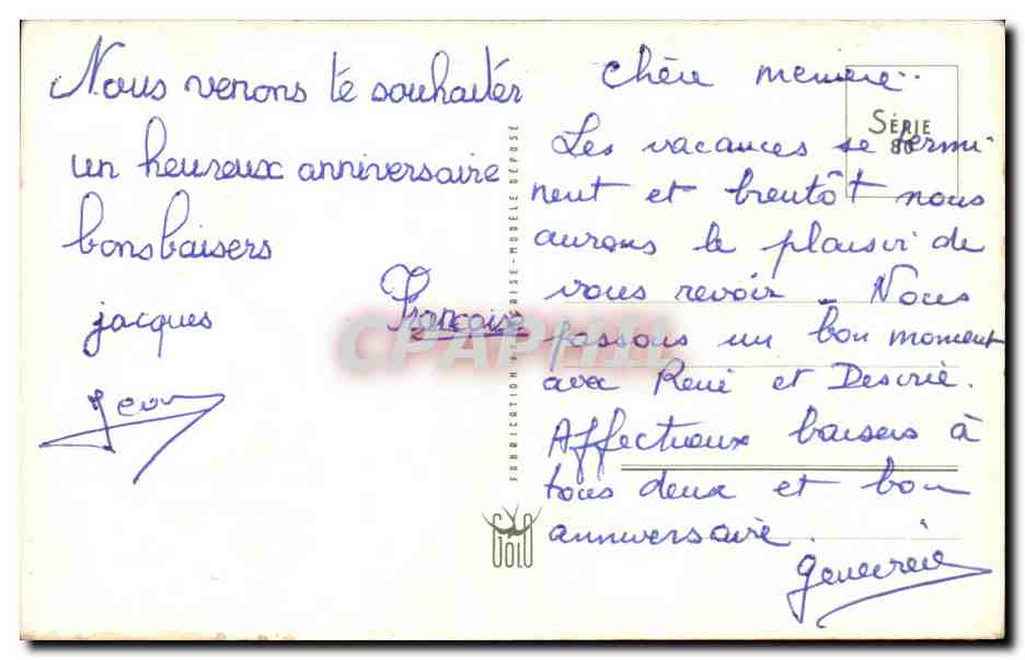 Fleurs Pensee - Pansy - Heureux Anniversaire - CPA  — Verso