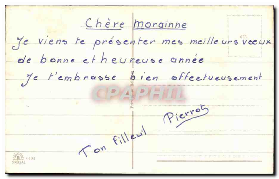 Fleurs Pensee - Pansy - Bonne Annee Fer a cheval - CPA  — Rückseite