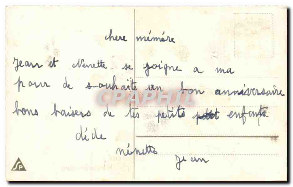 Fleurs Pensee - Pansy - Heureux Anniversaire - CPA  — Rückseite