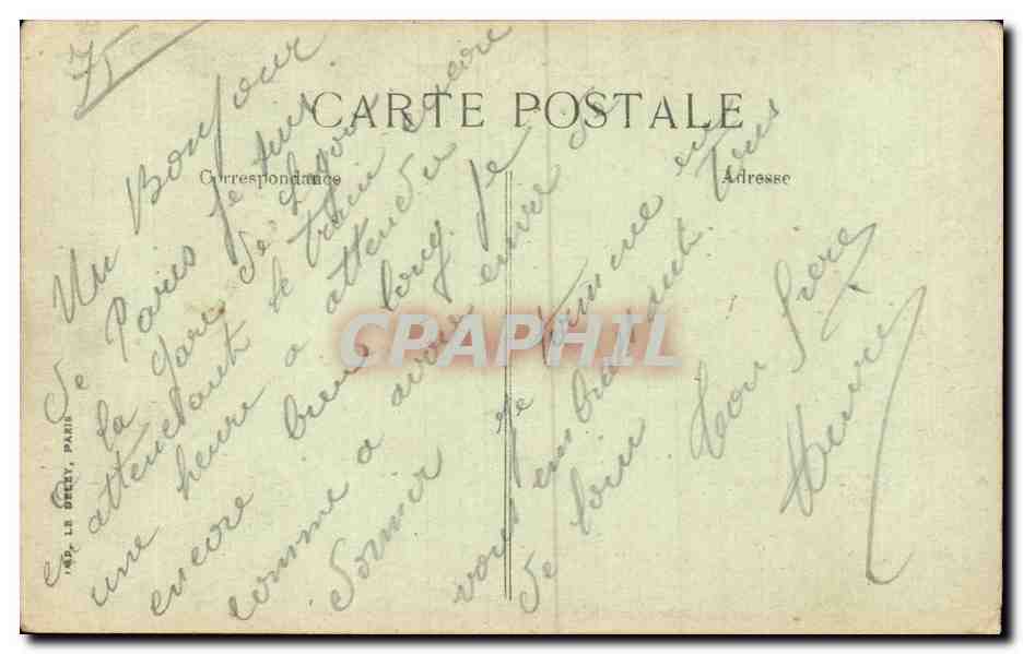 CPA Paris Recevez le bonjour Arc de Triomphe Opera Hotel de ville Trefle — Rückseite