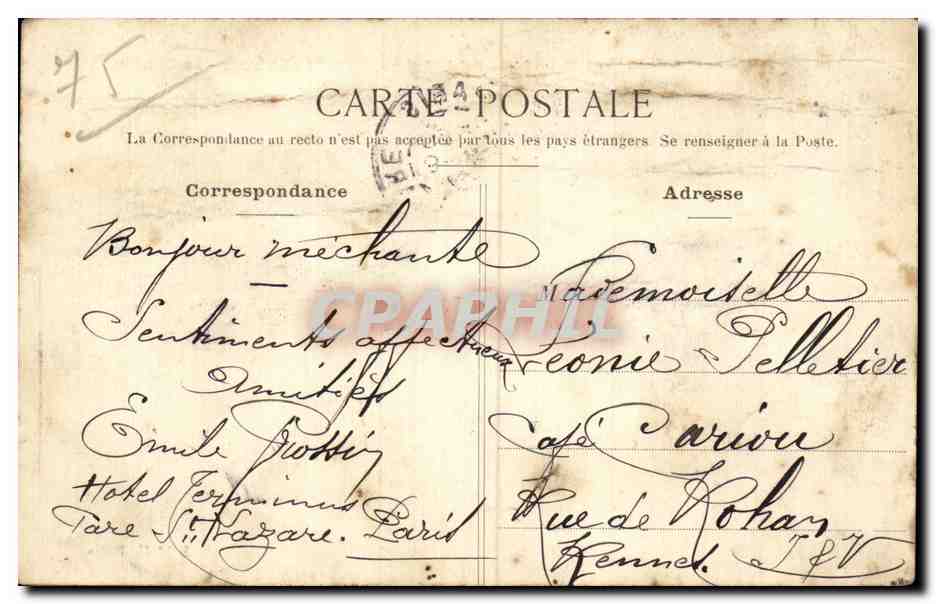 Paris - 1 - Palais de Justice - Pont au Change - La Conciergerie - CPA  — Verso