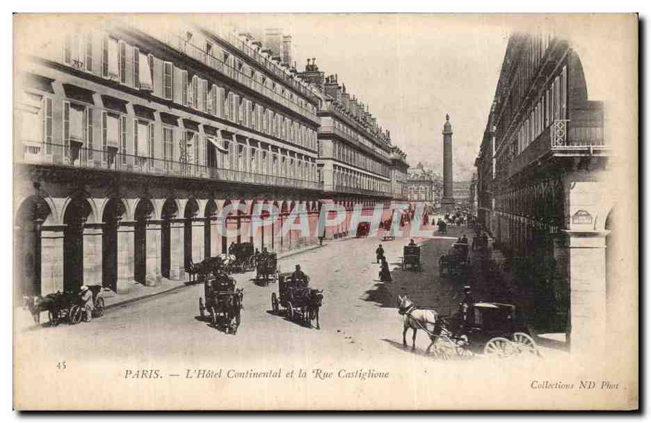 Paris - 1 - Rue de Castiglione - L Hotel Continental - CPA 