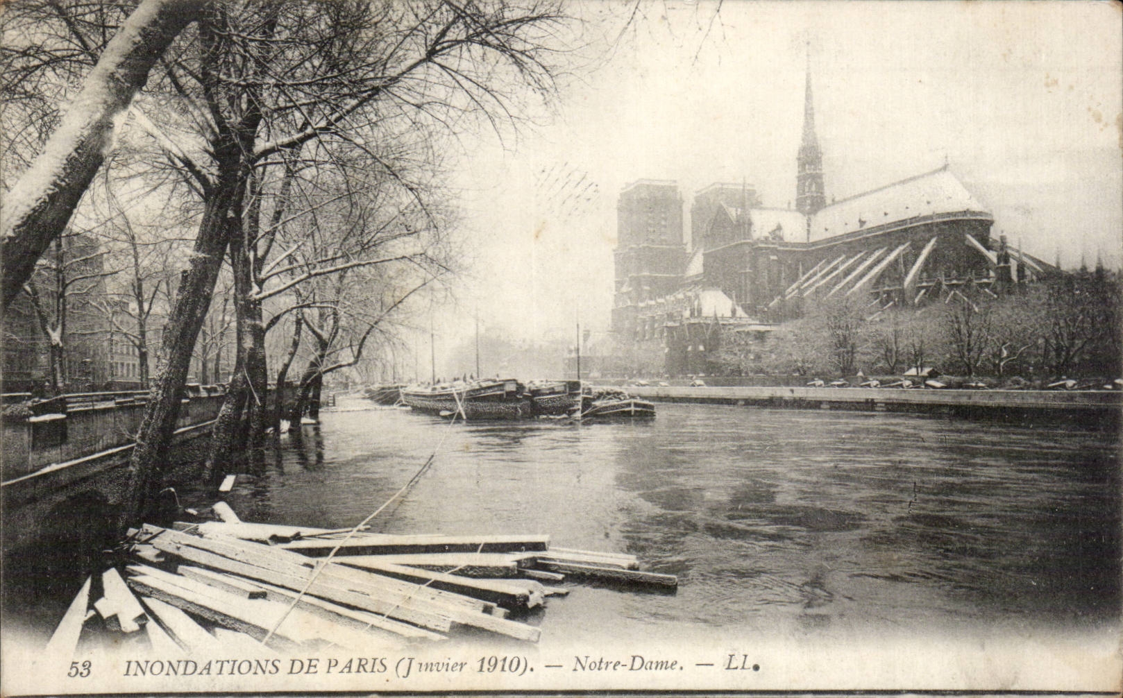 Inondations de Paris (Janvier 1910) — Notre-Dame — LL. — N° 53