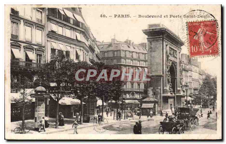 Paris - 10 - Boulevard et Porte Saint Denis - CPA 