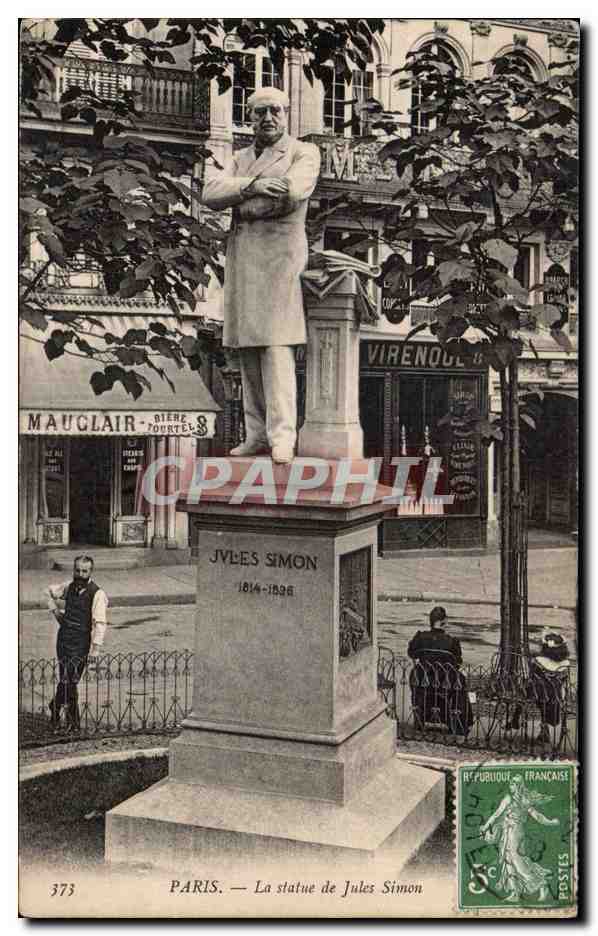 Paris - La Statue de Jules Simon - Cafe - Mauclair - Biere - Toutel - CPA 
