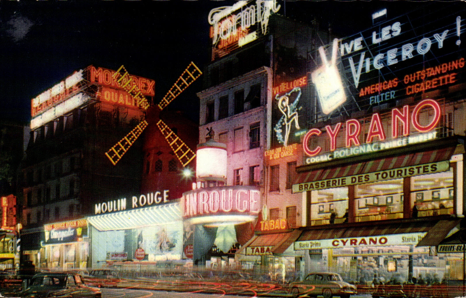 Paris - 18 - Le Moulin Rouge - la nuit - CPA 