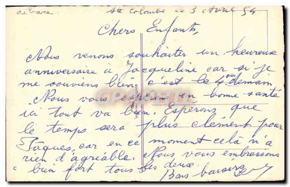 Fleurs Pensee - Pansy - Heureux Anniversaire - CPA  — Verso