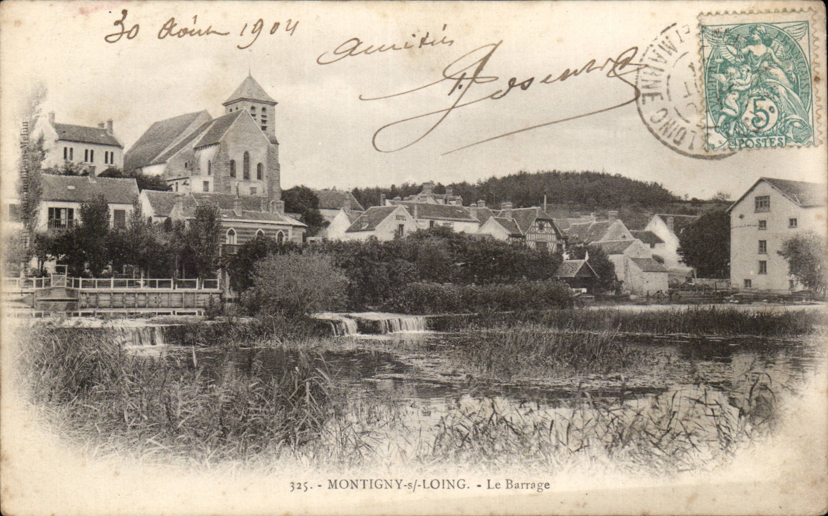 Montigny-s/Loing — Le Barrage — Éditeur : Vidal, n° 325