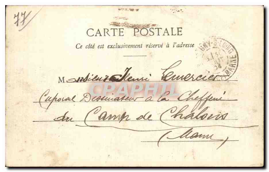 Montigny-s/Loing — Le Barrage — Éditeur : Vidal, n° 325 — Verso