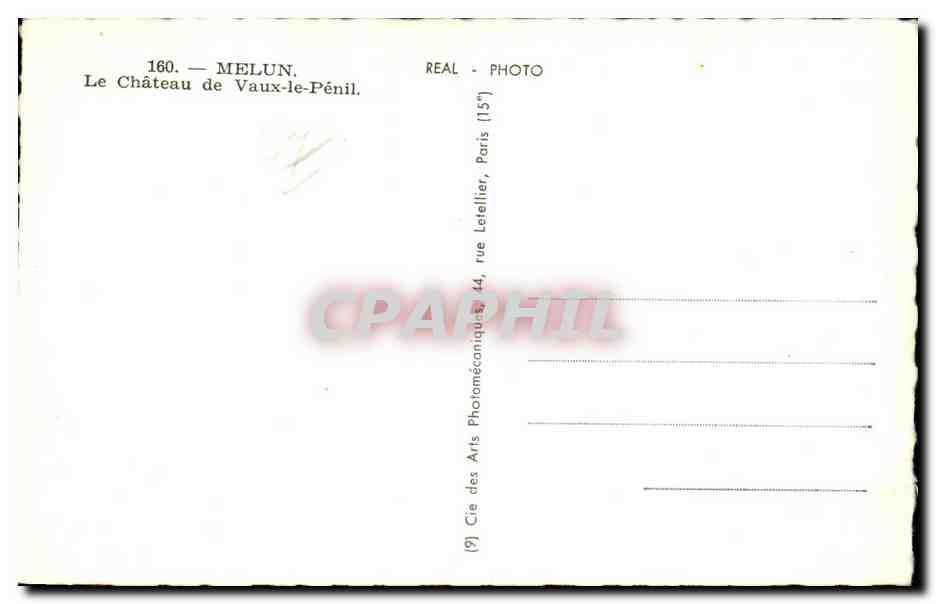 CPSM Melun Le chateau de Vaux le Penil — Verso