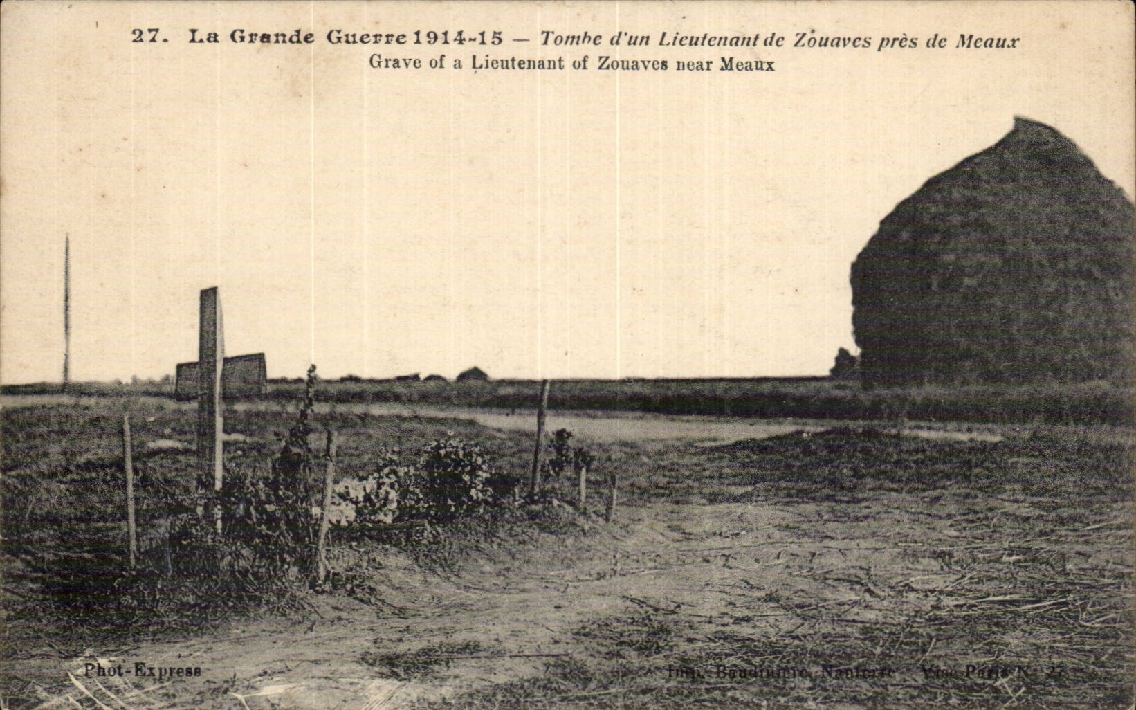 Tombe d'un Lieutenant de Zouaves près de Meaux — Phot-Express, N° 27