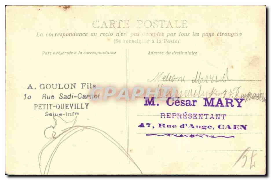 CPA Rouen Portail de la cathedrale et tour du beurre — Rückseite