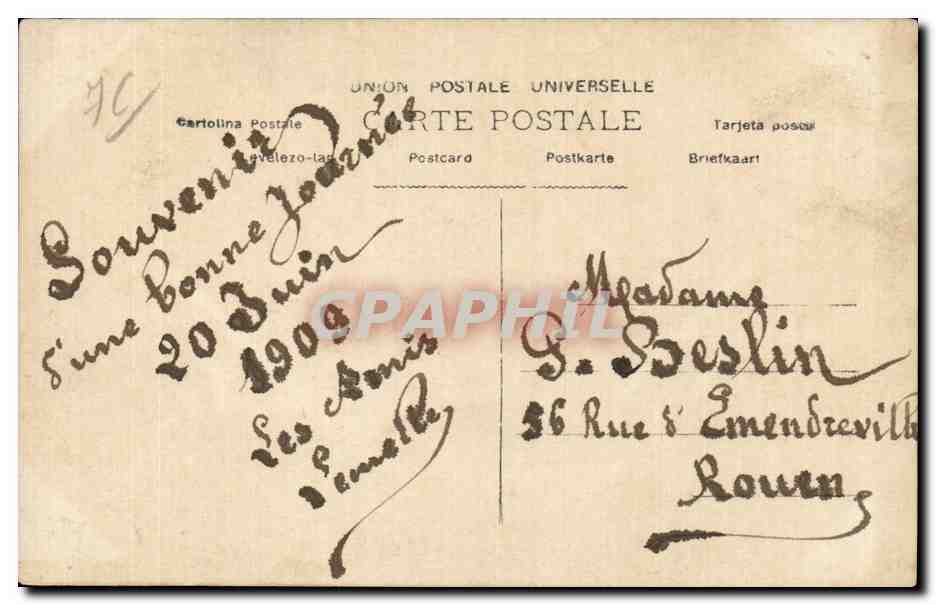 CPA Rouen Fetes Normandes Fantaisie Femme — Verso