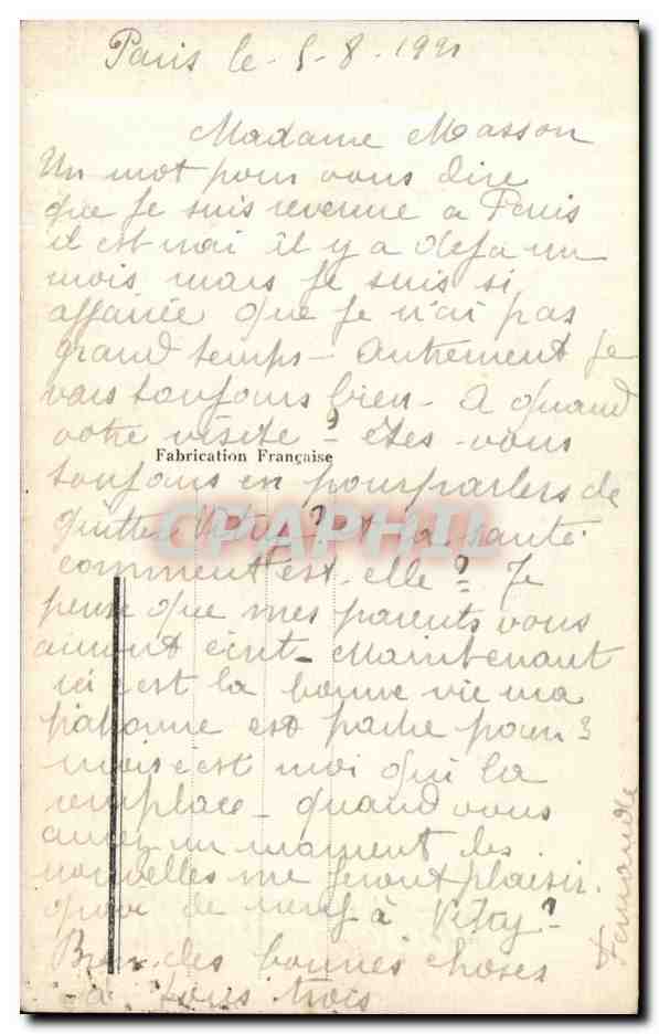 CPA Fantaisie Fleurs Porte bonheur — Rückseite