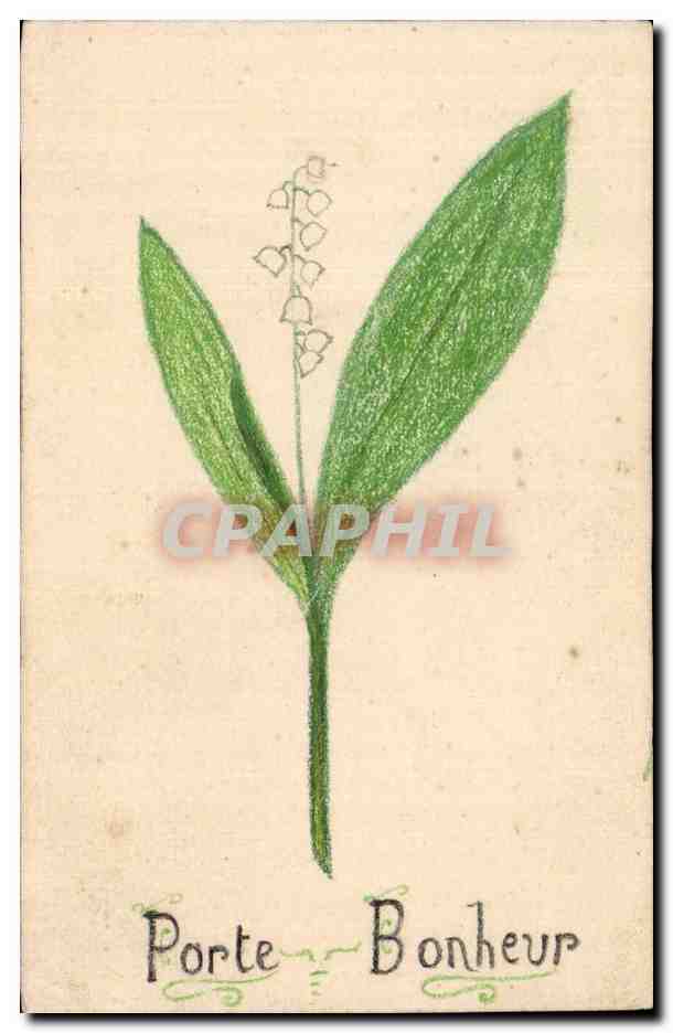 CPA Fantaisie Fleurs Muguet (dessin a la main)