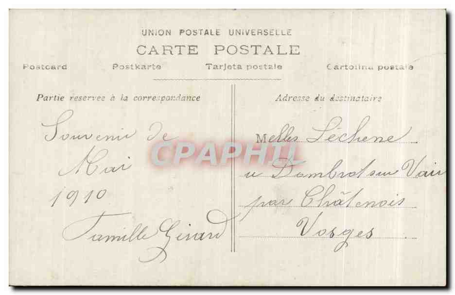 CPA Fantaisie Fleurs Muguet Porte bonheur Papillon Butterfly — Verso