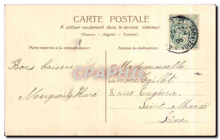 CPA Fantaisie Fleurs Muguet Porte bonheur Souvenir de Mai  — Rückseite
