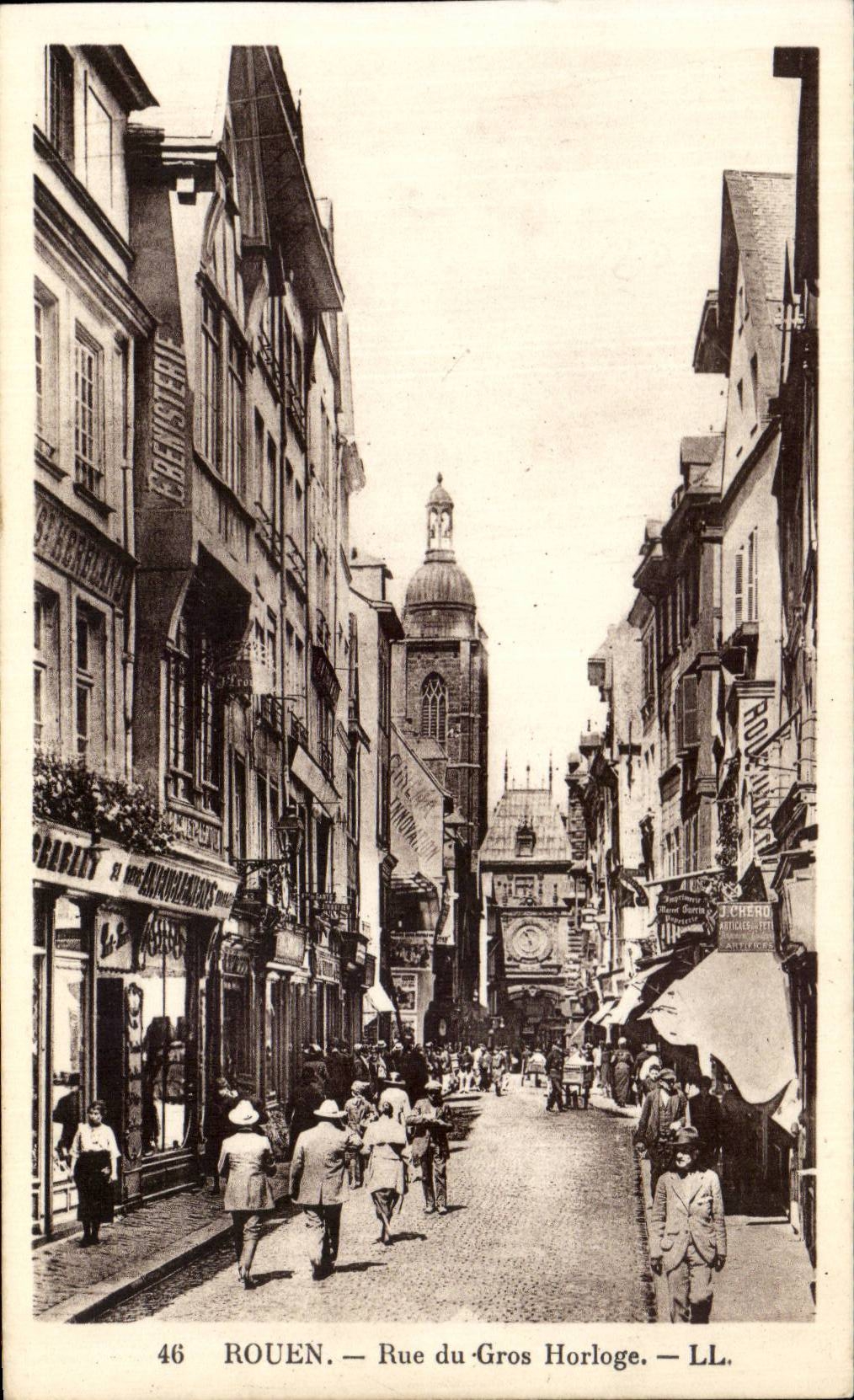 CPA Rouen Rue du gros horloge