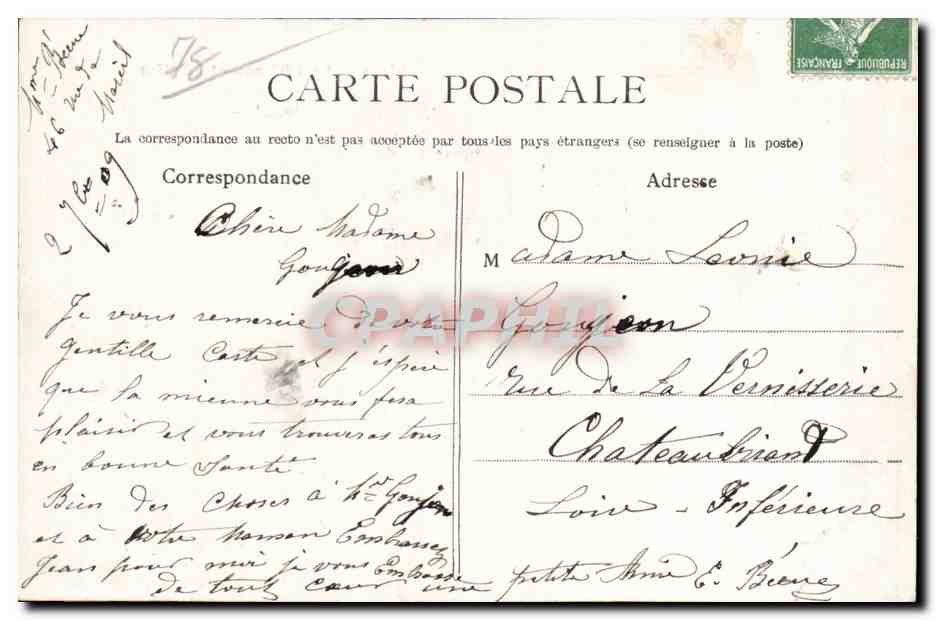 CPA Saint Germain en Laye Place Thiers le chaetau et l eglise — Verso