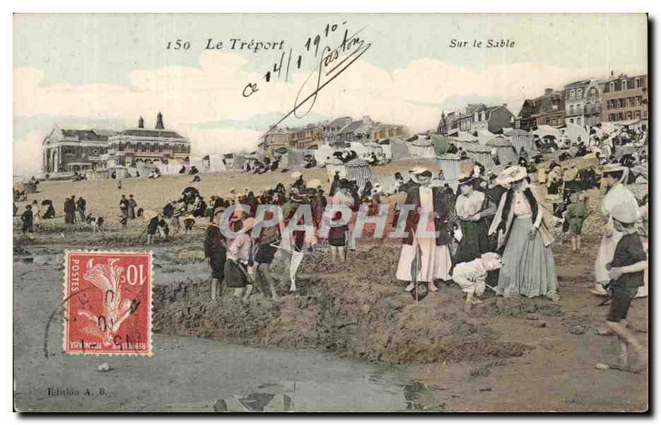 CPA Le Treport Sur le sable