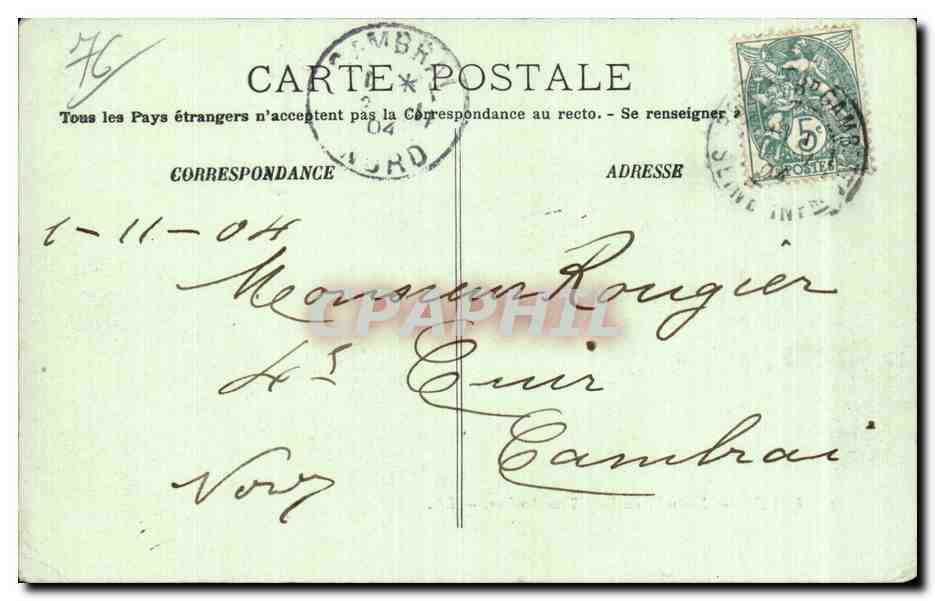 CPA Rouen Ensemble du pont transbordeur — Verso