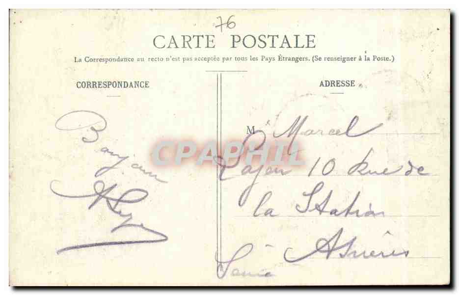 CPA Le Treport Le pont de la retenue et le port — Rückseite