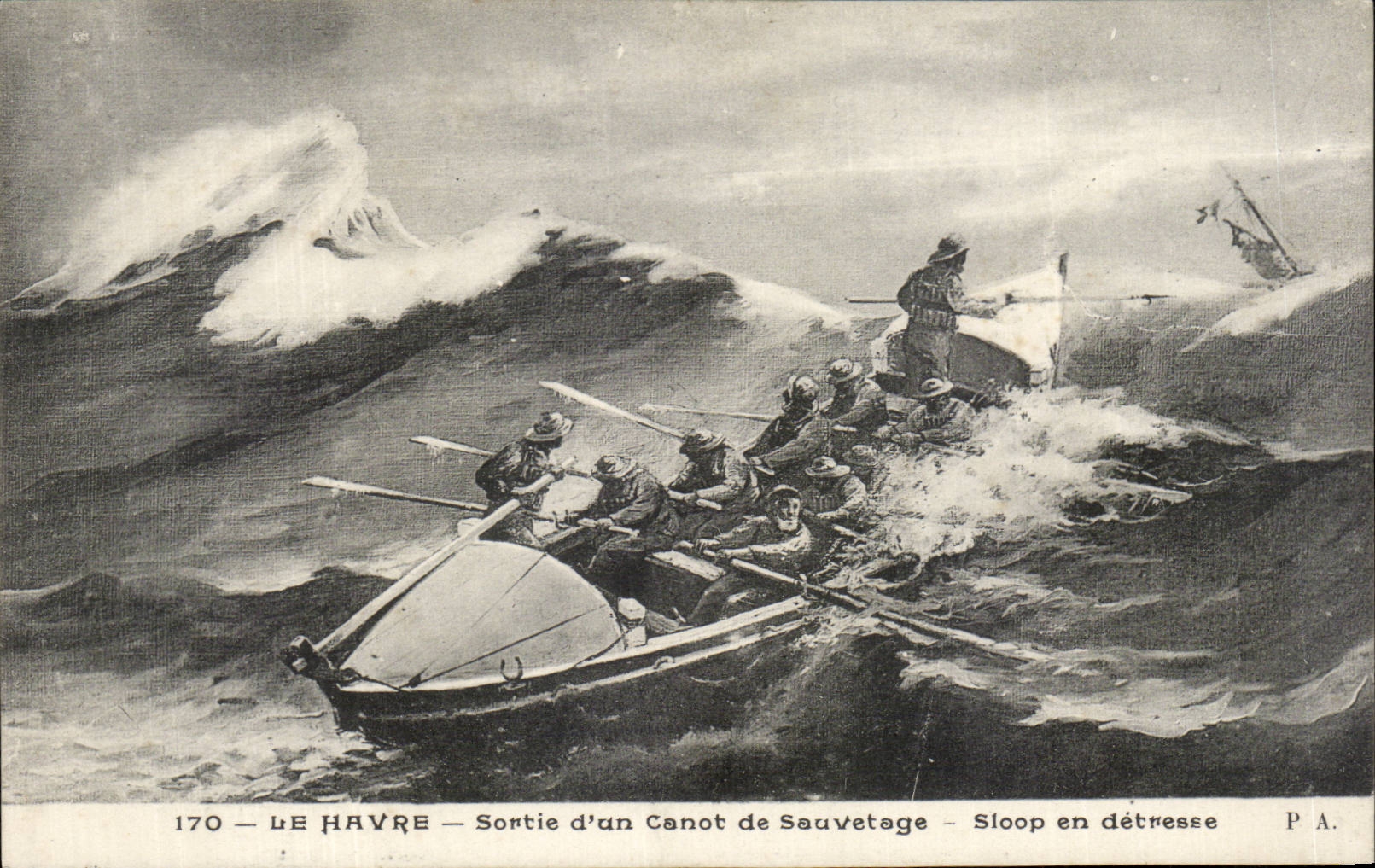 CPA Le Havre Sortie d un canot de sauvetage Slopp en detresse