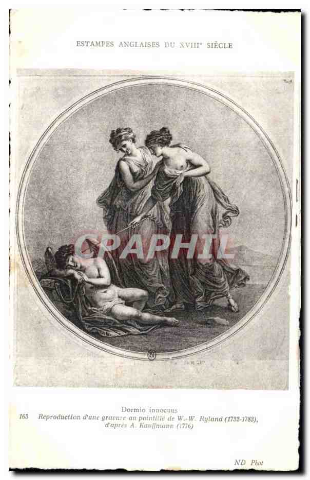 CPA Fantaisie Estampes anglaises du 18eme Ryland Kauffmann 1776 Ange Angel
