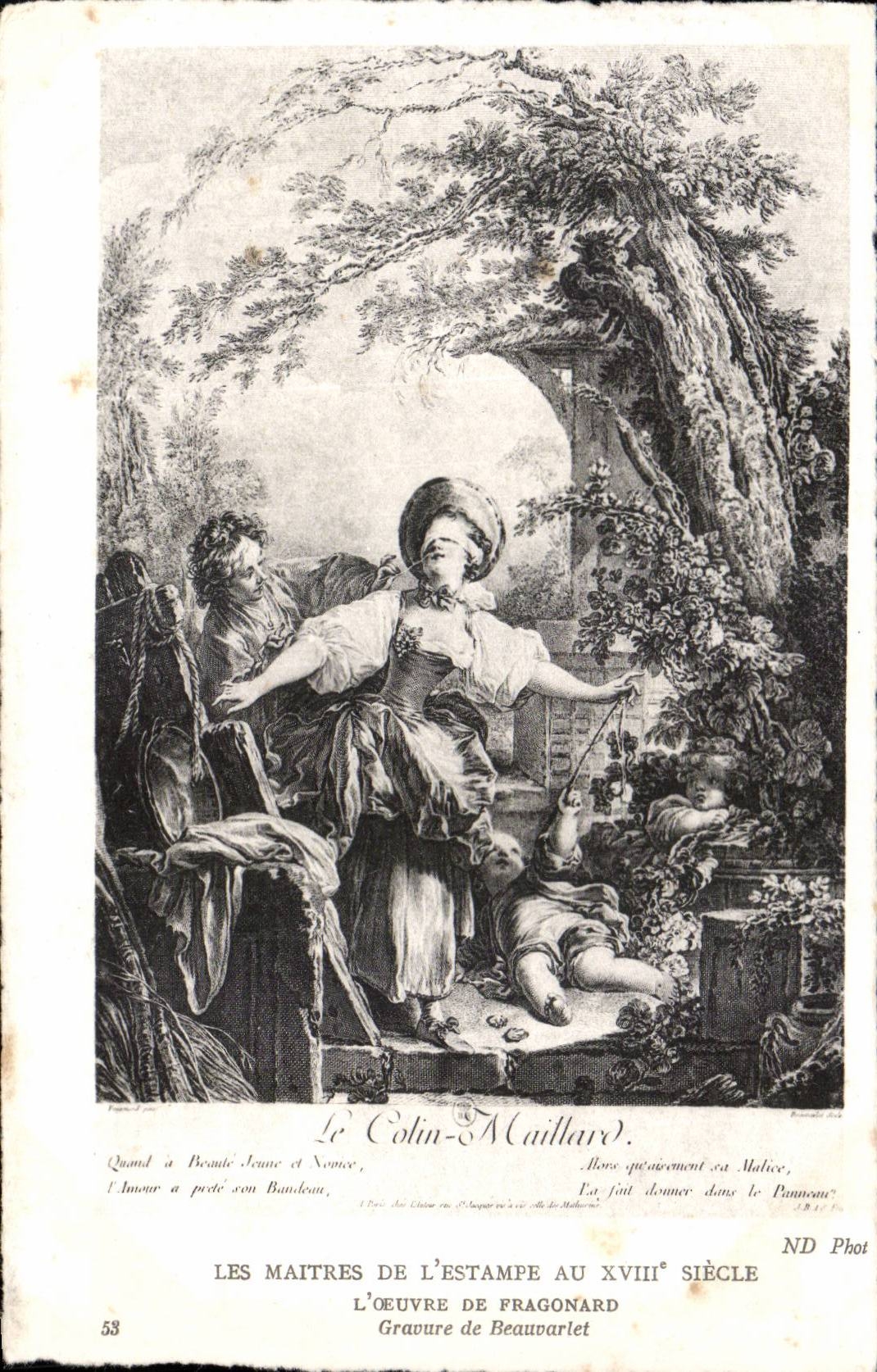 CPA Fantaisie Les maitres de l estampe au 18eme Fragonard Beauvarlet
