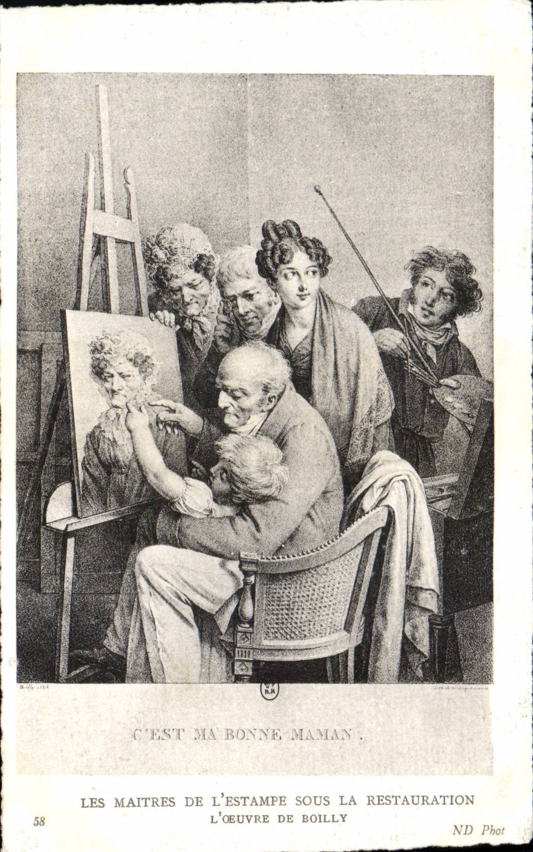 CPA Fantaisie Maitres de l estampe sous la Restauration Boilly 