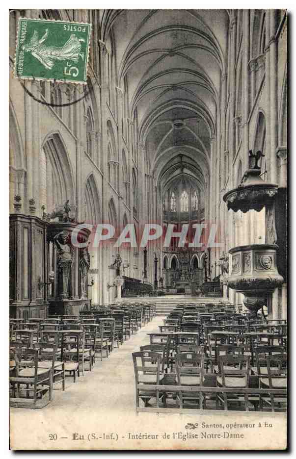 CPA Eu Interieur de l eglise Notre Dame