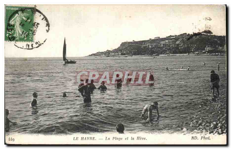 CPA Le Havre la plage et la Heve