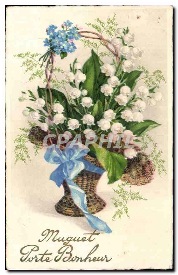 Fleurs Muguet - Porte Bonheur - Lily of the Valley - CPA 