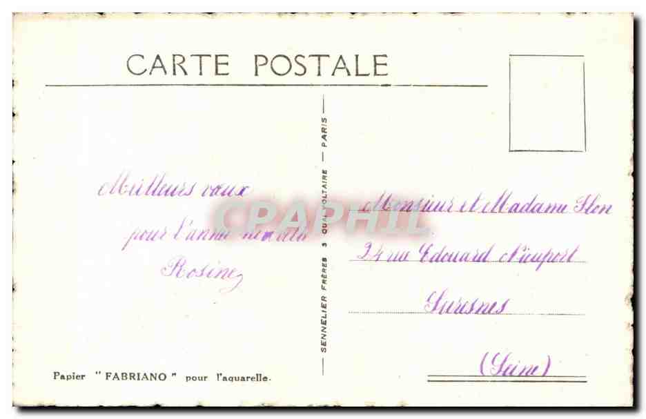 Fetes - Voeux - houx - holly - CPA  — Verso