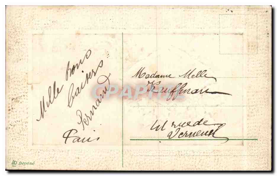 Carte de vœux avec houx — texte 'Amitié douce et sincère' — éditeur inconnu — Reverso