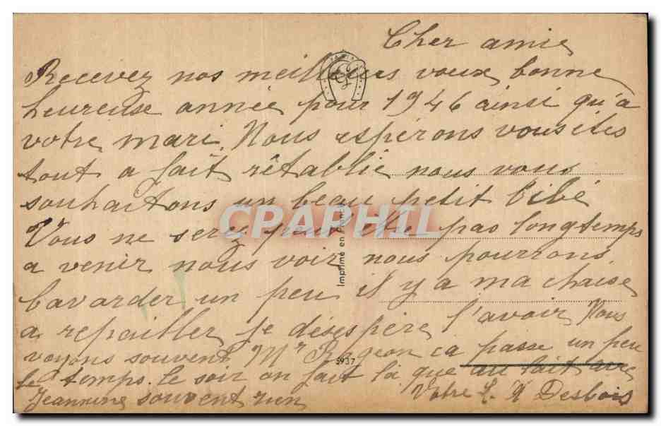 Fetes - Voeux - Bonne Annee - houx - holly - CPA  — Rückseite