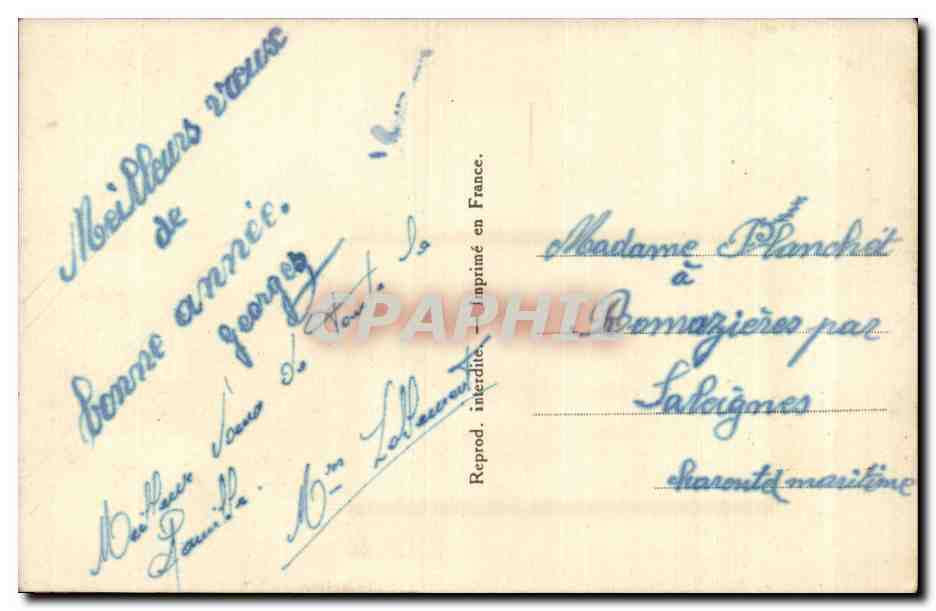 Fetes - Voeux - Bonne Annee - houx - holly - CPA  — Verso