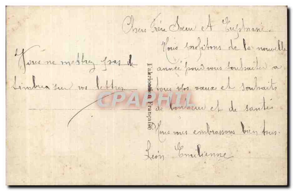 Fetes - Voeux - Bonne Annee - houx - holly - CPA  — Rückseite