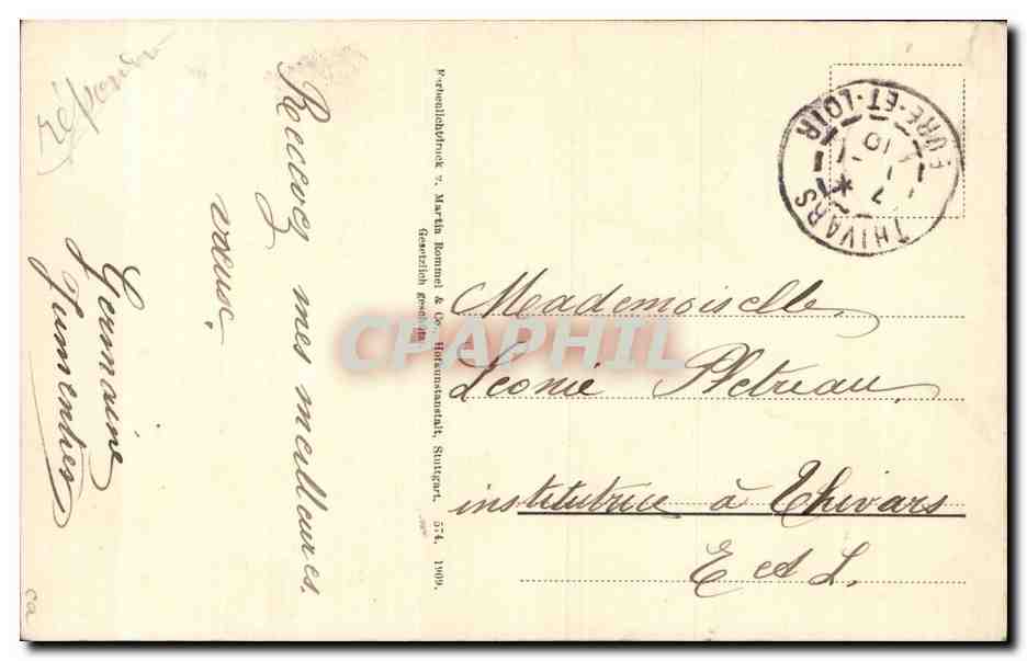Fetes - Voeux - houx - holly - CPA  — Verso