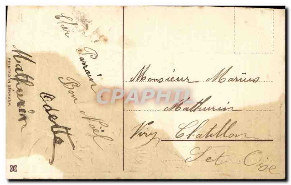 Fetes - Voeux - Heureux Noel - houx - holly - CPA  — Rückseite