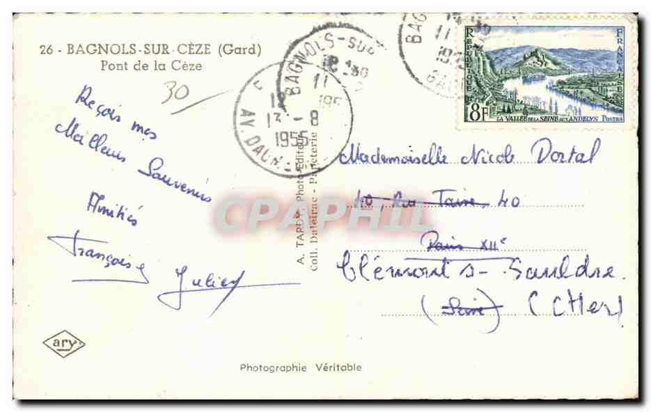 Bagnols sur Ceze - Pont de la Ceze - CPA  — Rückseite