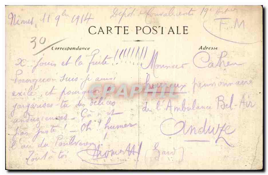 Nîmes - Le Canal de la Fontaine — éditeur inconnu, n° 74 — Rückseite