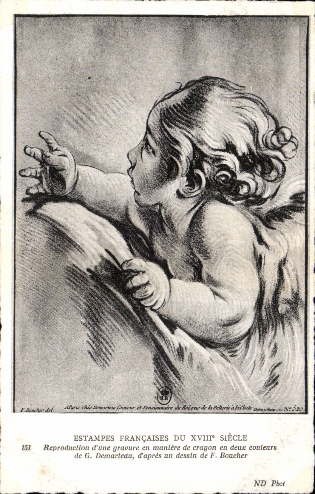 CPA Fantaisie Estampes francaises du 18eme Demarteau Boucher 