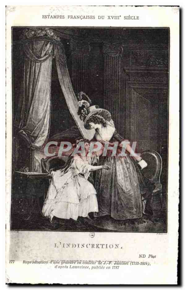 CPA Fantaisie Estampes francaises du 18eme L indiscretion Janinet Lawreince