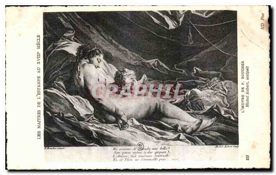 CPA Fantaisie Les maitres de l estampe au 18eme Boucher Michel Aubert 
